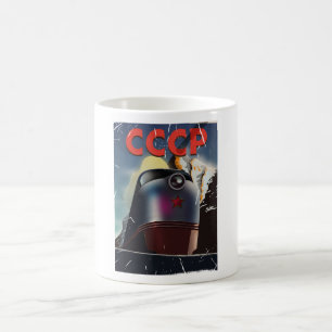 CCCP レトロ ビンテージ ソビエト 列車 ポスター コーヒーマグカップ