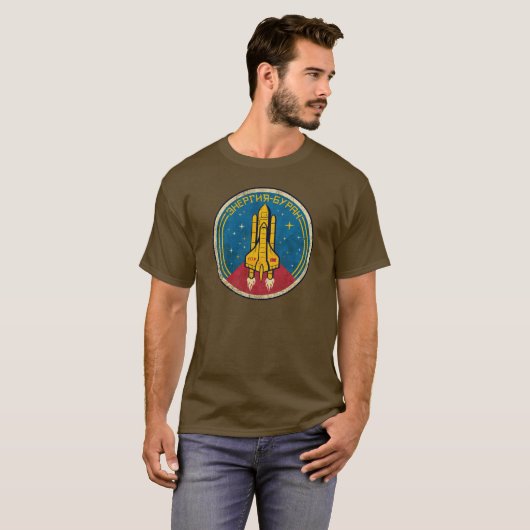 CCCP Space Shuttle Classic Emblem V02 Tシャツ (正面フル)