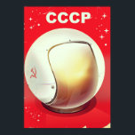 CCCP vintage red Soviet Space poster ポスター<br><div class="desc">CCCP Soviet Space poster print. Soviet Union retro space race helmet poster print.</div>