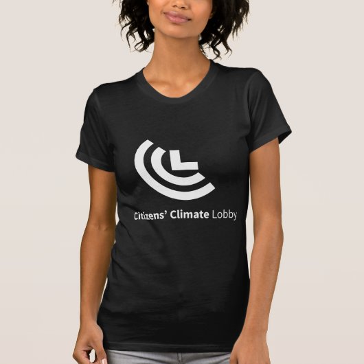 CCLのロゴの黒のTシャツの女性切口 Tシャツ (正面)