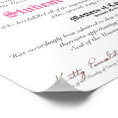 CCLUディプロマ – Pink Seal - Catポートレート ポスター (角)