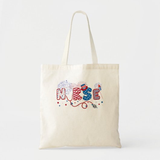 CCRNクリティカル登録気にナースUSAフラグ トートバッグ (正面)