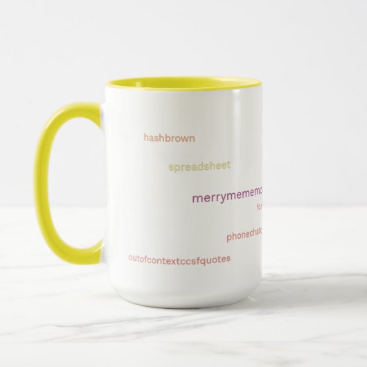 CCSFイエローハッシュタグ15-oz mug マグカップ (左)