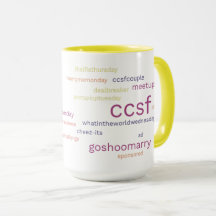 CCSFイエローハッシュタグ15-oz mug