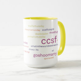 CCSFイエローハッシュタグ15-oz mug マグカップ