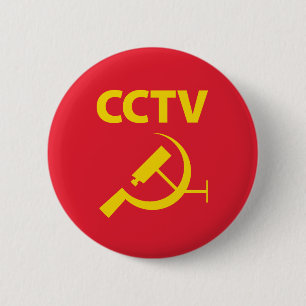 CCTVの旗 缶バッジ
