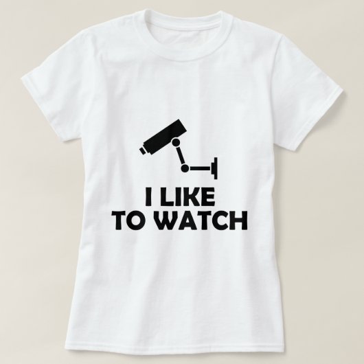 CCTVビデオカメラの録画を見るのが好き Tシャツ (デザイン正面)