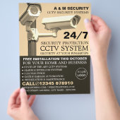 CCTV搭載カメラ、CCTVセキュリティ広告ズ チラシ (手)