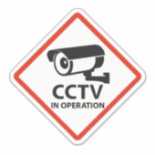 CCTV運用中警告標識 シール (正面)