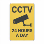 CCTV24時間監視警告サイン シール (正面)