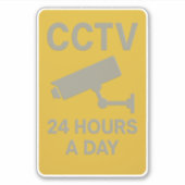 CCTV 24時間監視中 サイン シール (正面)