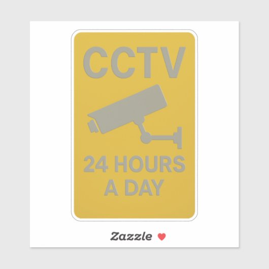 CCTV 24 Hours Surveillance Sign  シール (シート)