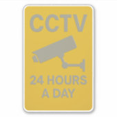 CCTV 24 Hours Surveillance Sign  シール (正面)