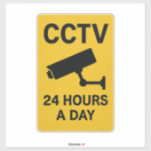 CCTV 24 Hours Surveillance Warning Sign  シール (シート)