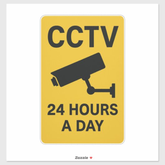 CCTV 24 Hours Surveillance Warning Sign  シール (シート)
