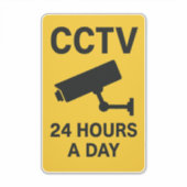 CCTV 24 Hours Surveillance Warning Sign  シール (正面)