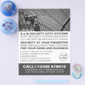 CCTV & Barbed Wire, CCTVセキュリティ広告ズ チラシ (シングル)