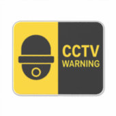 CCTV Warning Sign - Dome Camera Icon シール (正面)