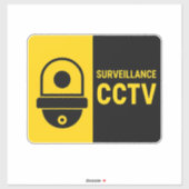 CCTV Warning Sign - Dome Camera Icon シール (シート)