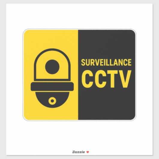 CCTV Warning Sign - Dome Camera Icon シール (シート)