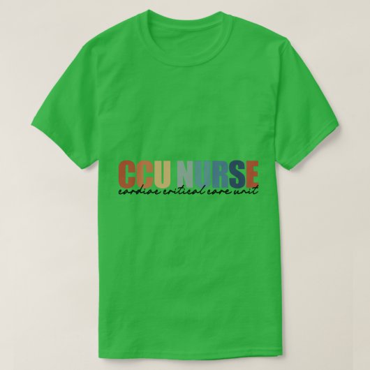 CCUナース心臨界ユニッ気にトRN登録済み Tシャツ (デザイン正面)