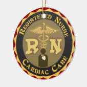 CCU RNの心臓心配の公認看護師のオーナメントのクリスマス セラミックオーナメント (左)