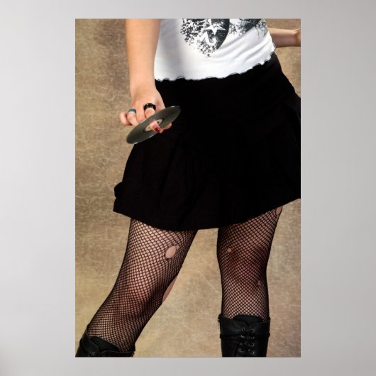 CDを持っている10代の若者 ポスター (正面)