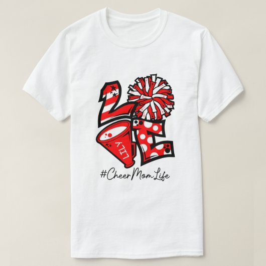 CDパーソナライズされた応援Mom Shirt、応援  Tシャツ (デザイン正面)