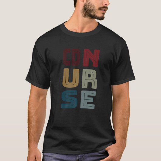 CD看護師 認定透析看護師 ヴィンテージ レトロ Tシャツ (正面)