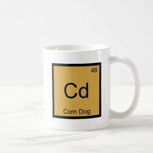 Cd - コーンドッグ 楽しい化学元素記号 Tシャツ コーヒーマグカップ (右)