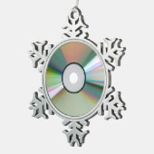"CD"デザインギフトおよびプロダクト スノーフレークピューターオーナメント (右)