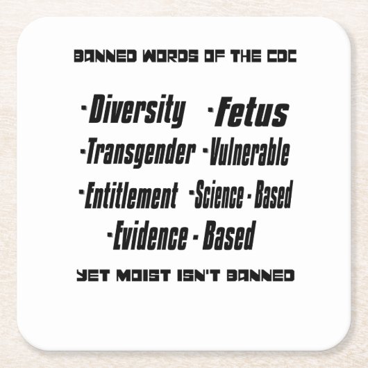 CDCコースターの禁止令 スクエアペーパーコースター (正面)