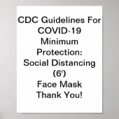CDC Guidelines For COVID-19 ポスター (正面)