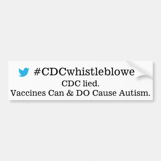 CDCwhistleblower バンパーステッカー (正面)