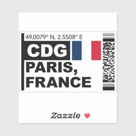 CDG Paris Boarding Pass - France Travel シール (シート)