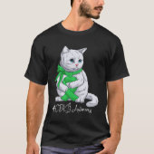 CDKL5 Awareness Month Green Ribbon Cat Tシャツ (正面)