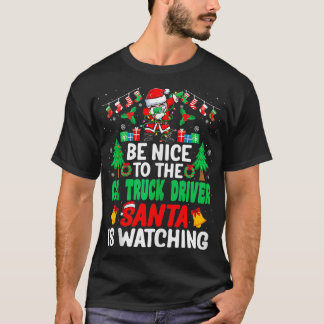 CDLトラックの運転手サンタ・クリスマスに優しい Tシャツ