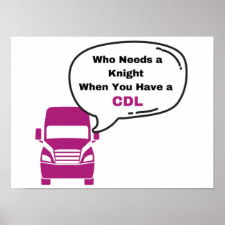 CDL女性トラックドライバープリント ポスター