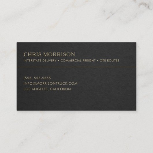 CDL Class A Driver Professional 名刺 (裏面)