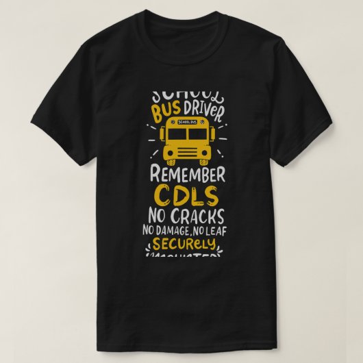 CDLSの亀裂なし損傷なし漏れ学校 Tシャツ (デザイン正面)