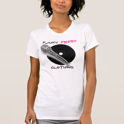 CDR_BLACKのファンキーなマイクロフォンチャーム銀Fres… Tシャツ (正面)