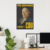 CDU Election Poster 1955 For Adenauer Konrad ポスター (ホームオフィス)