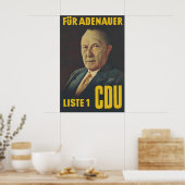 CDU Election Poster 1955 For Adenauer Konrad ポスター (キッチン)