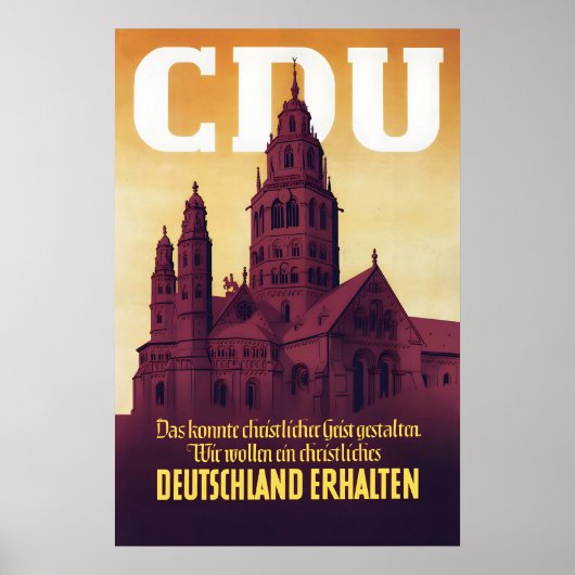 CDU Federal Election Poster 1949 Preserve Germany ポスター (正面)