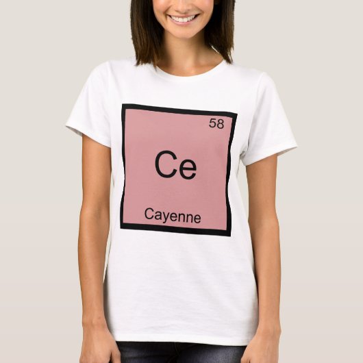 Ce – カイエン化学素おもしろい子シンボルティー tシャツ (正面)