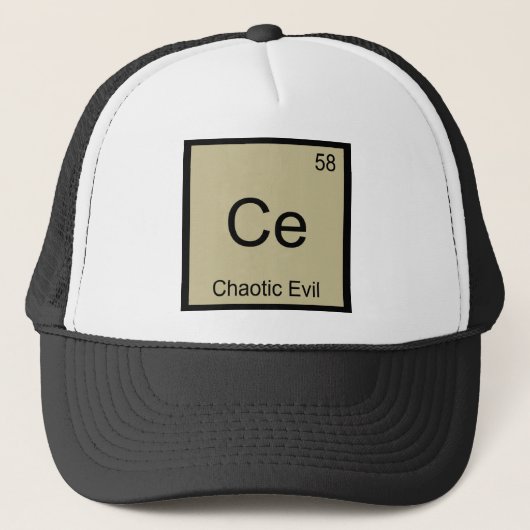 Ce - カオス的悪性 化学元素記号 Tシャツ キャップ (正面)