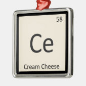 Ce – クリームチーズ化学周期表記号 メタルオーナメント (左)