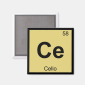 Ce – チェロ音楽化学周期表記号 マグネット (正面/裏面)