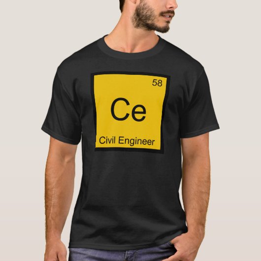 Ce - Civil Engineer Chemistry Elementシンボルティー Tシャツ (正面)
