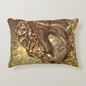 CE Swan白雲ヒョウ、ヴィンテージ野生動物 アクセントクッション (正面)